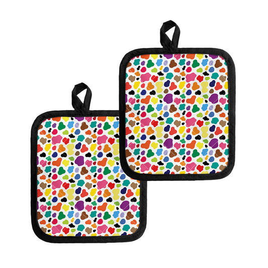 Colorful Cow Pattern Print Pot Holders