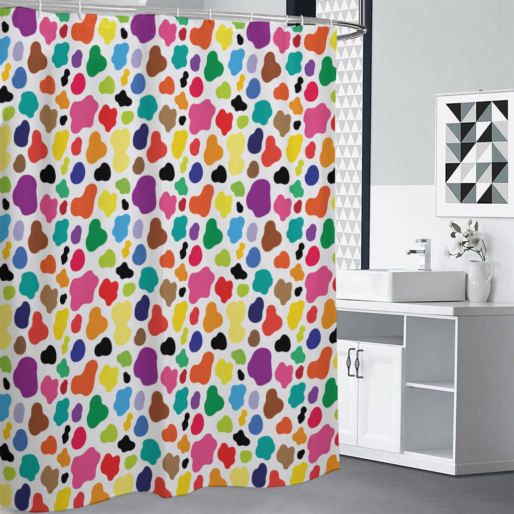Colorful Cow Pattern Print Premium Shower Curtain