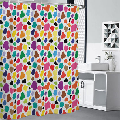 Colorful Cow Pattern Print Premium Shower Curtain