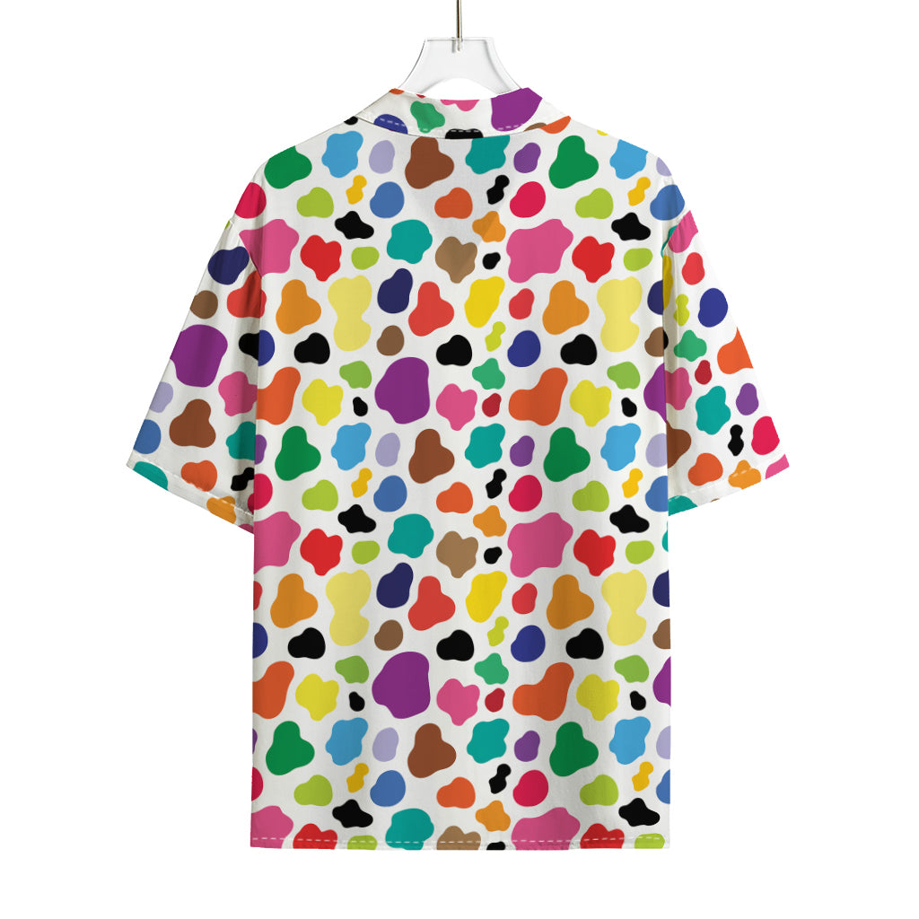 Colorful Cow Pattern Print Rayon Hawaiian Shirt