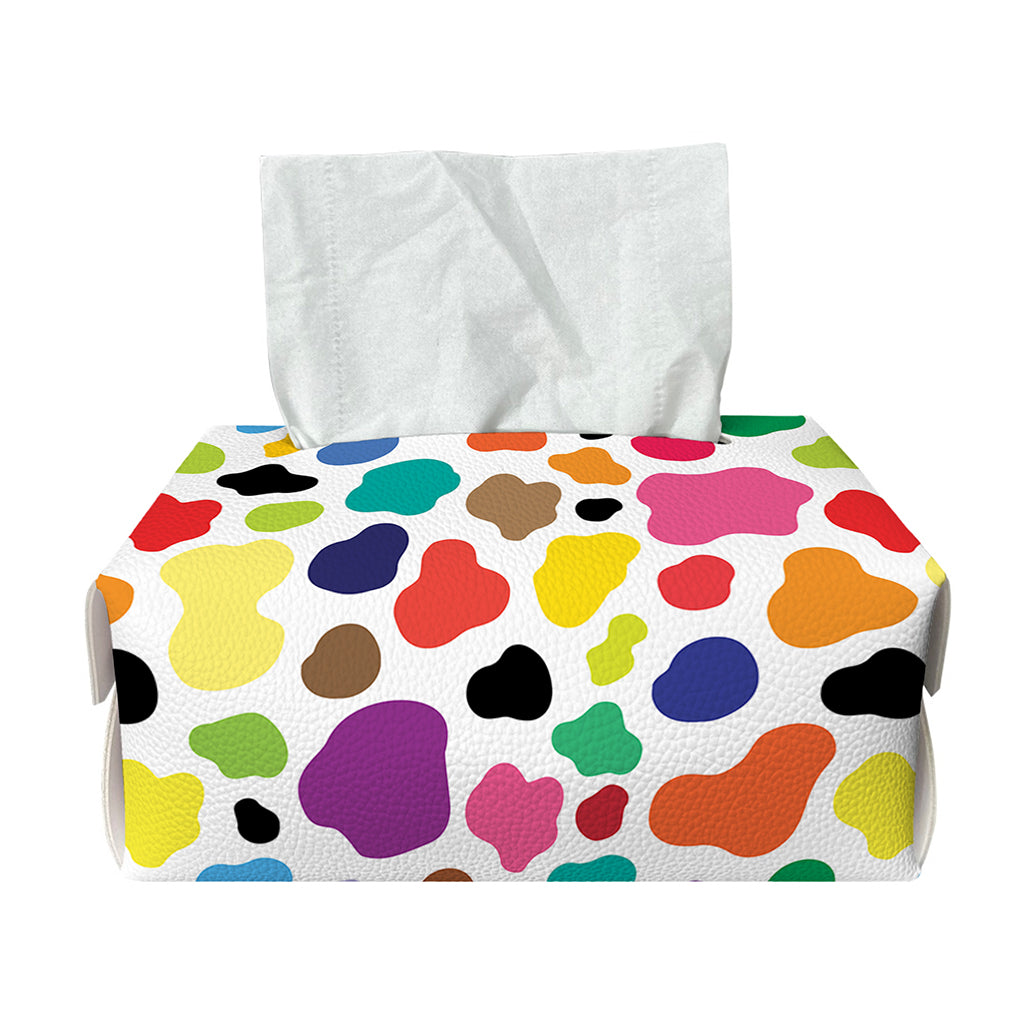 Colorful Cow Pattern Print Rectangle Tissue Box Cover