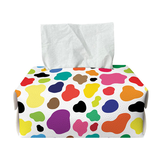 Colorful Cow Pattern Print Rectangle Tissue Box Cover