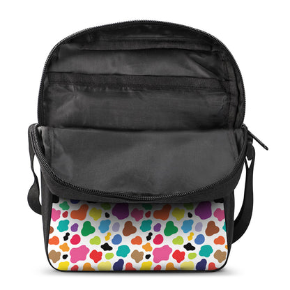 Colorful Cow Pattern Print Rectangular Crossbody Bag