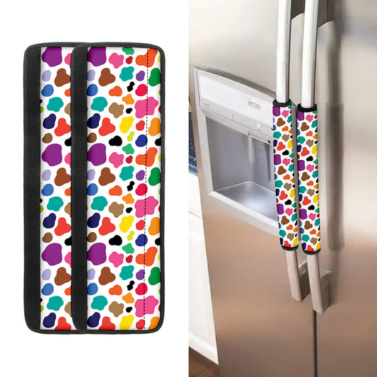 Colorful Cow Pattern Print Refrigerator Handle Covers