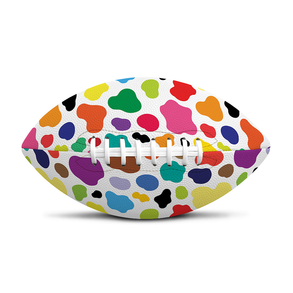 Colorful Cow Pattern Print Rugby Ball