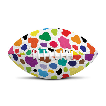 Colorful Cow Pattern Print Rugby Ball