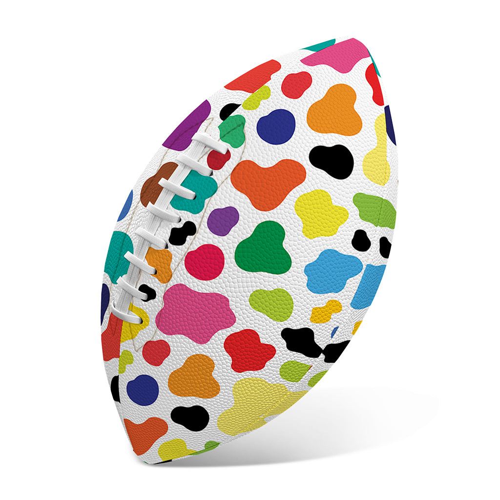 Colorful Cow Pattern Print Rugby Ball