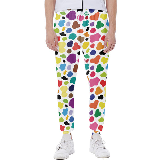 Colorful Cow Pattern Print Scuba Joggers