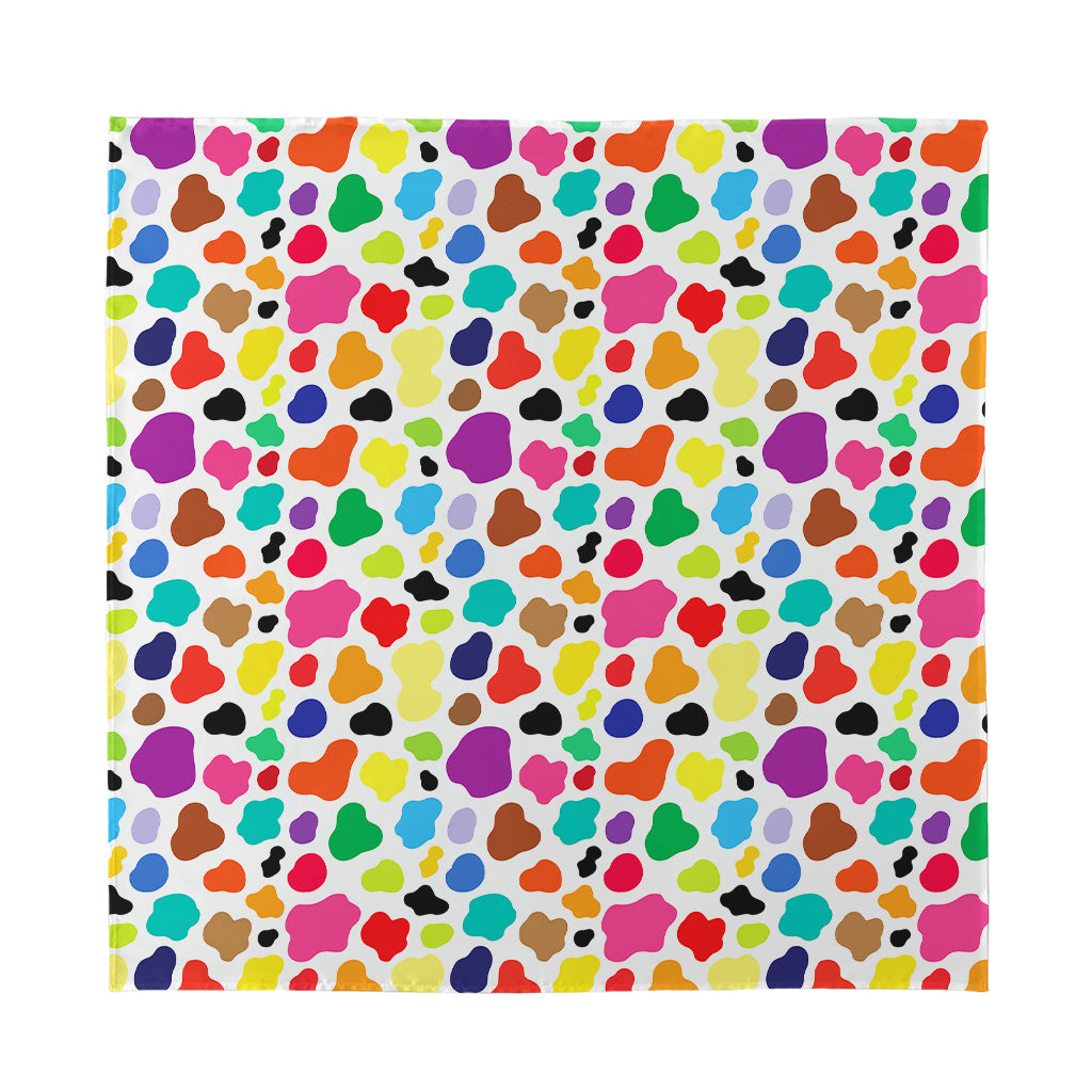 Colorful Cow Pattern Print Silk Bandana