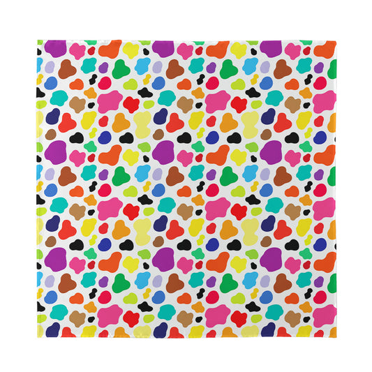 Colorful Cow Pattern Print Silk Bandana