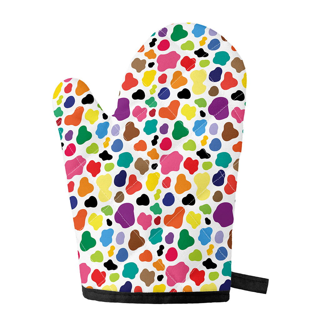 Colorful Cow Pattern Print Single Oven Mitt