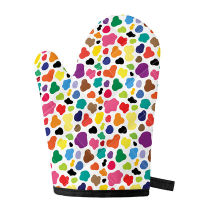 Colorful Cow Pattern Print Single Oven Mitt