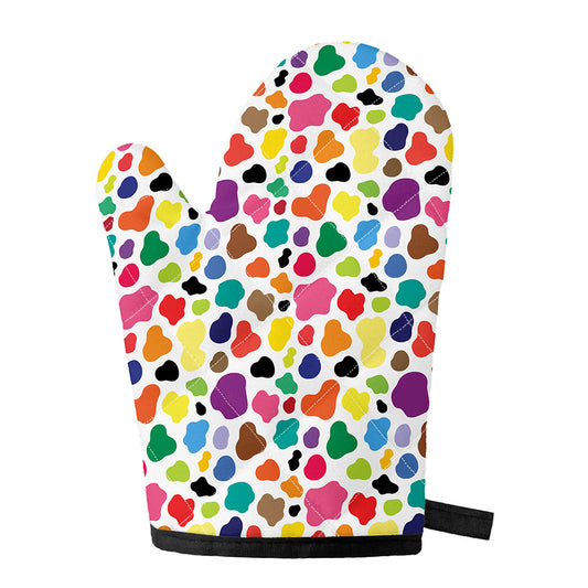 Colorful Cow Pattern Print Single Oven Mitt