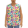 Colorful Cow Pattern Print Sleeveless Baseball Jersey