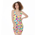 Colorful Cow Pattern Print Sleeveless Bodycon Dress