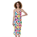 Colorful Cow Pattern Print Slim Fit Midi Cami Dress