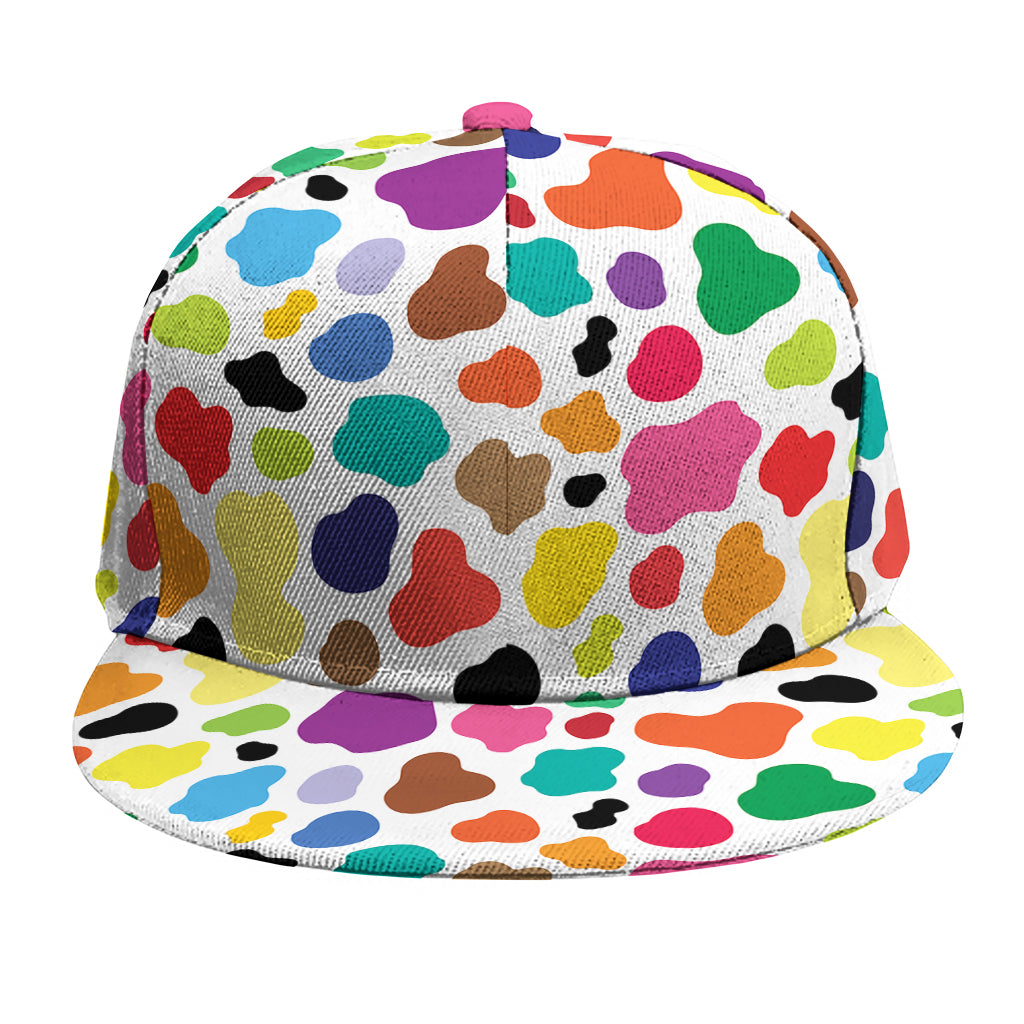 Colorful Cow Pattern Print Snapback Cap