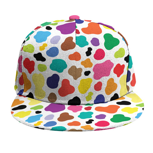 Colorful Cow Pattern Print Snapback Cap