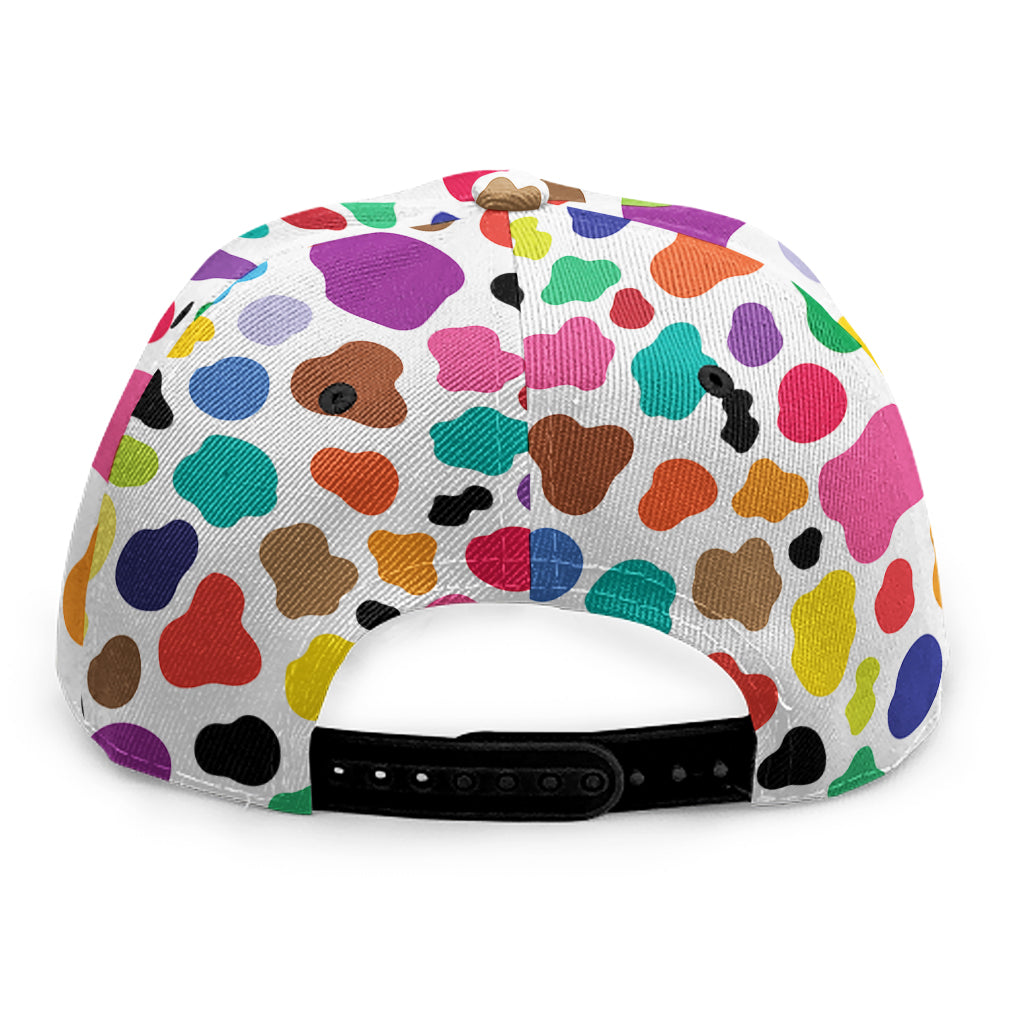 Colorful Cow Pattern Print Snapback Cap