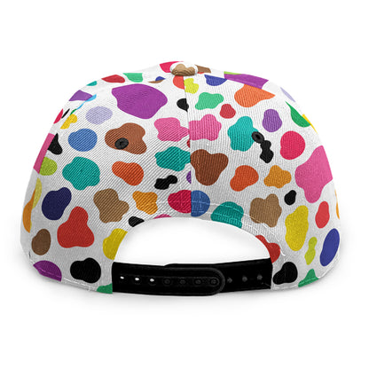 Colorful Cow Pattern Print Snapback Cap