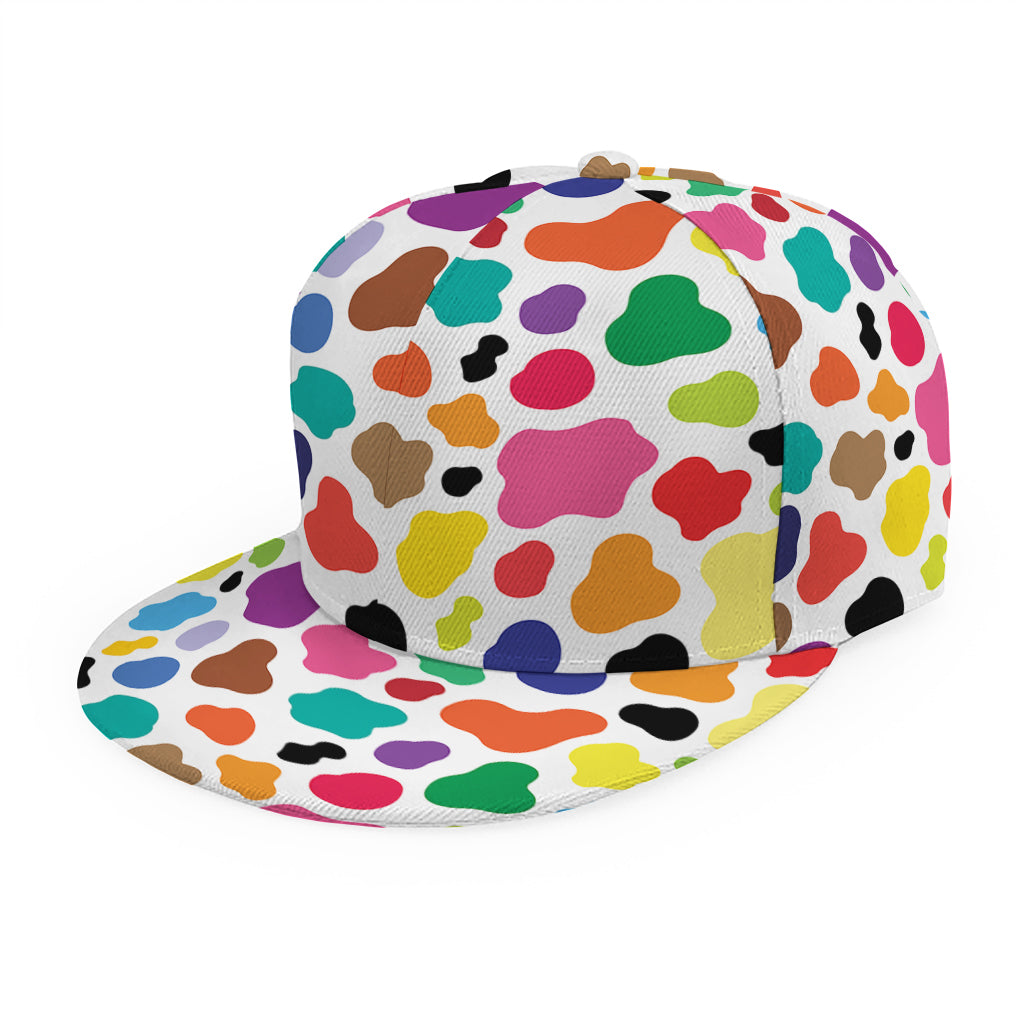 Colorful Cow Pattern Print Snapback Cap