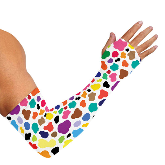 Colorful Cow Pattern Print Sun Protection Arm Sleeves