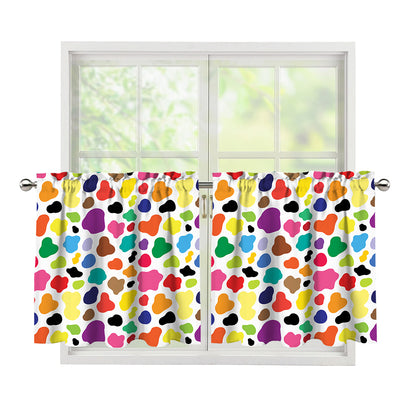 Colorful Cow Pattern Print Tier Curtains