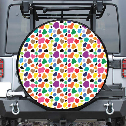 Colorful Cow Pattern Print Tire Cover