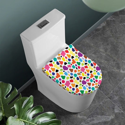 Colorful Cow Pattern Print Toilet Lid Cover