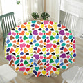 Colorful Cow Pattern Print Waterproof Round Tablecloth