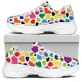 Colorful Cow Pattern Print White Chunky Shoes
