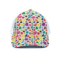 Colorful Cow Pattern Print White Mesh Trucker Hat