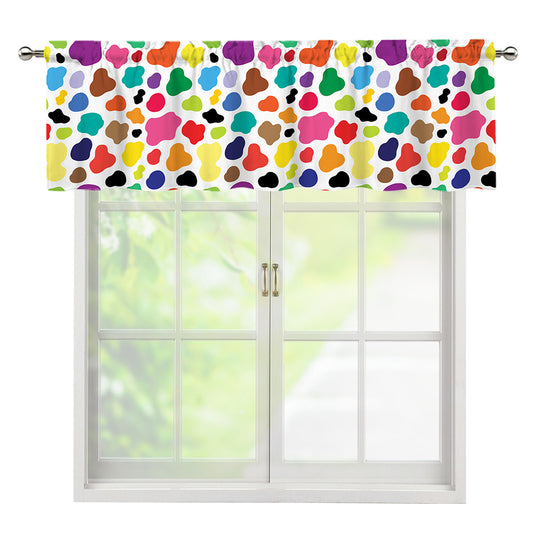 Colorful Cow Pattern Print Window Valance
