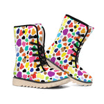 Colorful Cow Pattern Print Winter Boots
