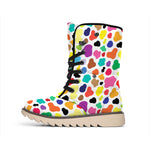 Colorful Cow Pattern Print Winter Boots