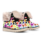 Colorful Cow Pattern Print Winter Boots