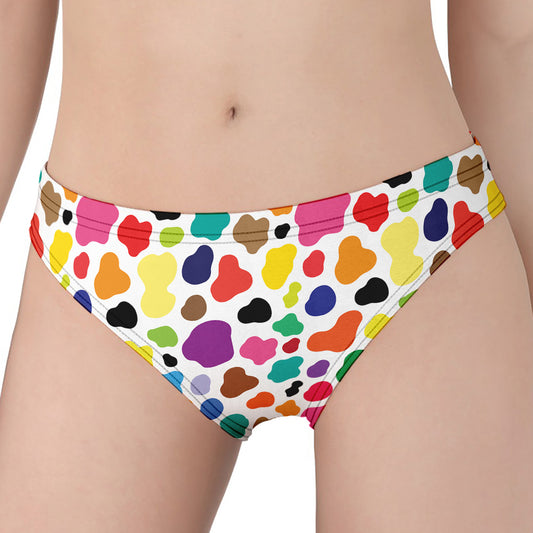 Colorful Cow Pattern Print Women's Panties