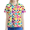 Colorful Cow Pattern Print Women's Polo Shirt