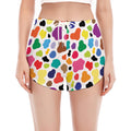 Colorful Cow Pattern Print Women's Split Running Shorts