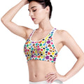 Colorful Cow Pattern Print Women's Sports Bra