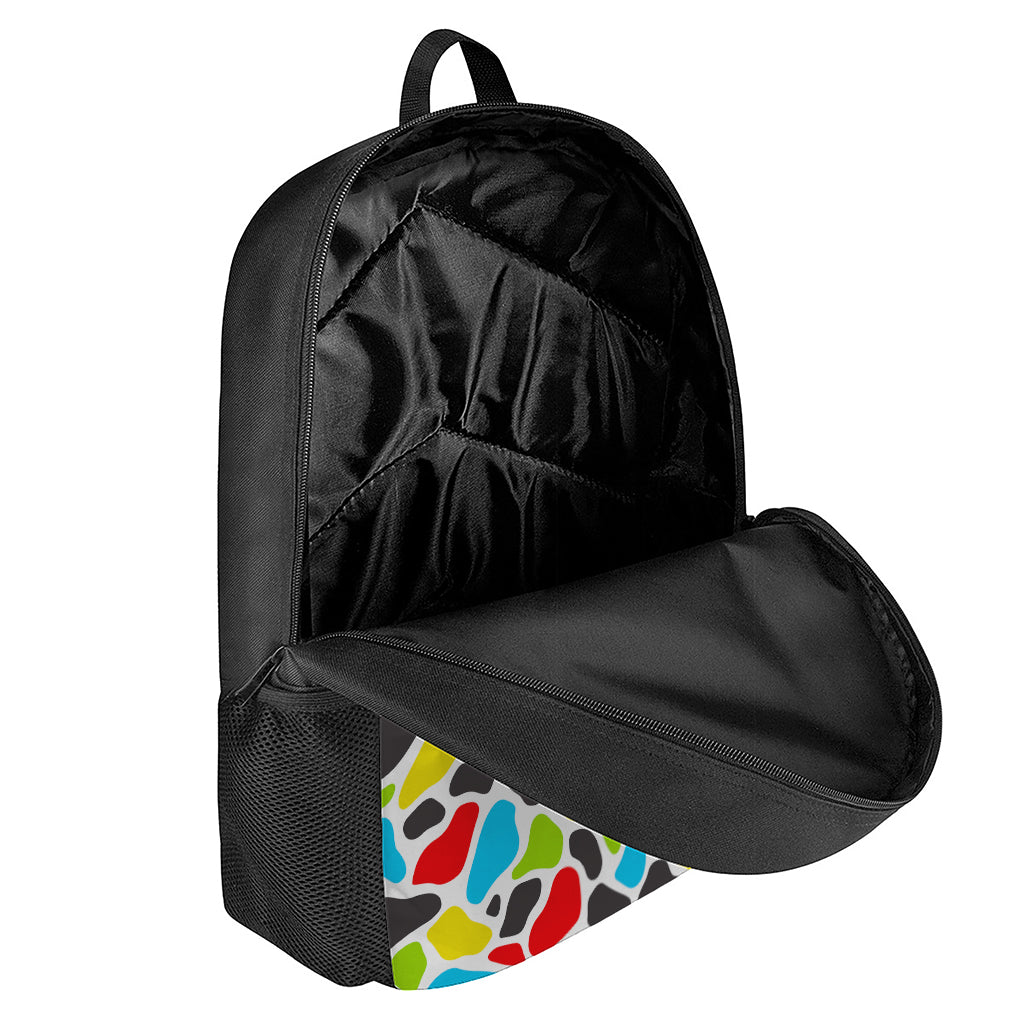 Colorful Cow Print 17 Inch Backpack