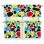 Colorful Cow Print 3 Piece Kitchen Curtains