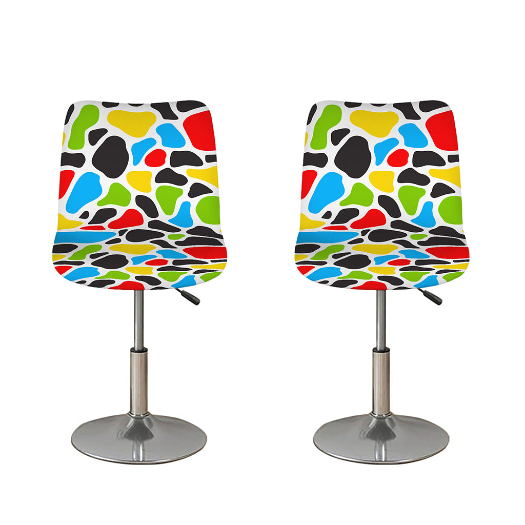 Colorful Cow Print Bar Stool Covers