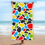 Colorful Cow Print Beach Towel