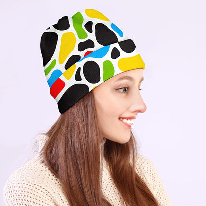 Colorful Cow Print Beanie