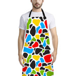 Colorful Cow Print Bib Apron With Pocket