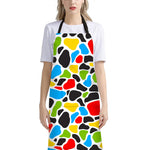 Colorful Cow Print Bib Apron With Pocket