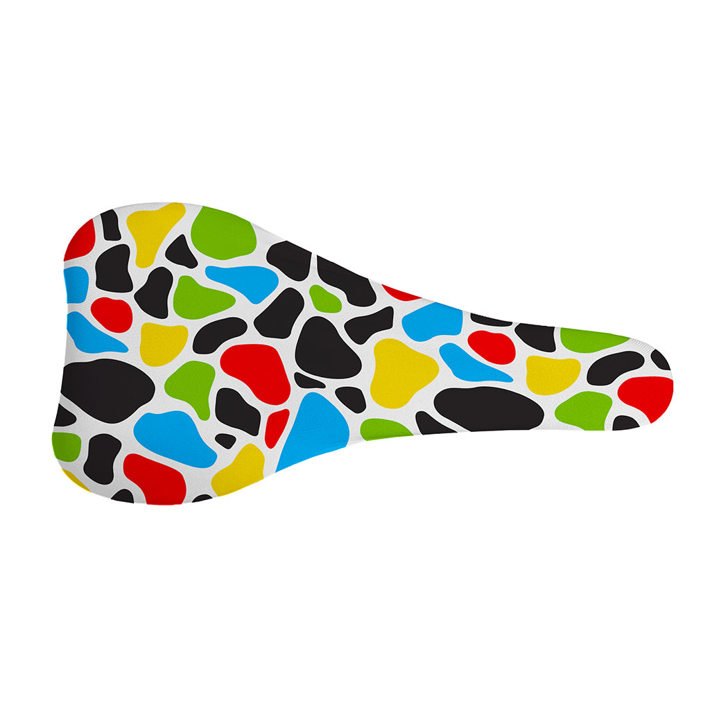 Colorful Cow Print Bicycle Seat Cover