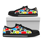 Colorful Cow Print Black Low Top Sneakers
