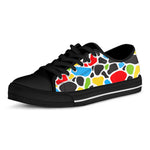 Colorful Cow Print Black Low Top Sneakers